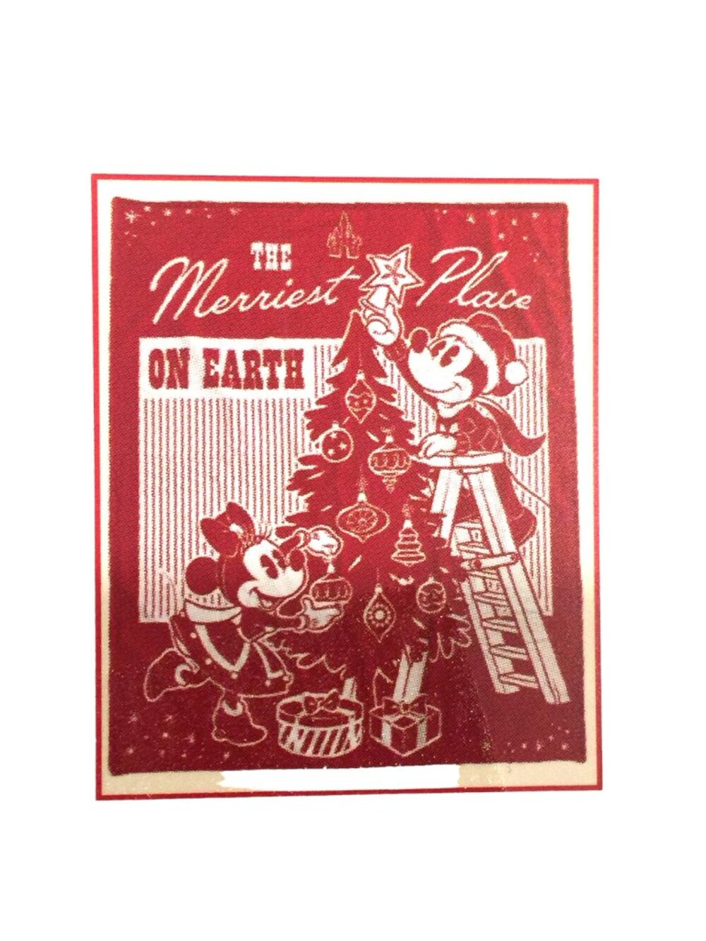 DISNEY PARKS THE MERRIEST PLACE on EARTH Mickey Minnie Sherpa Throw